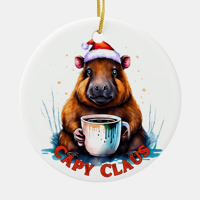 Ornement Capybara, Noël Capybara, Idée cadeau (Devant)