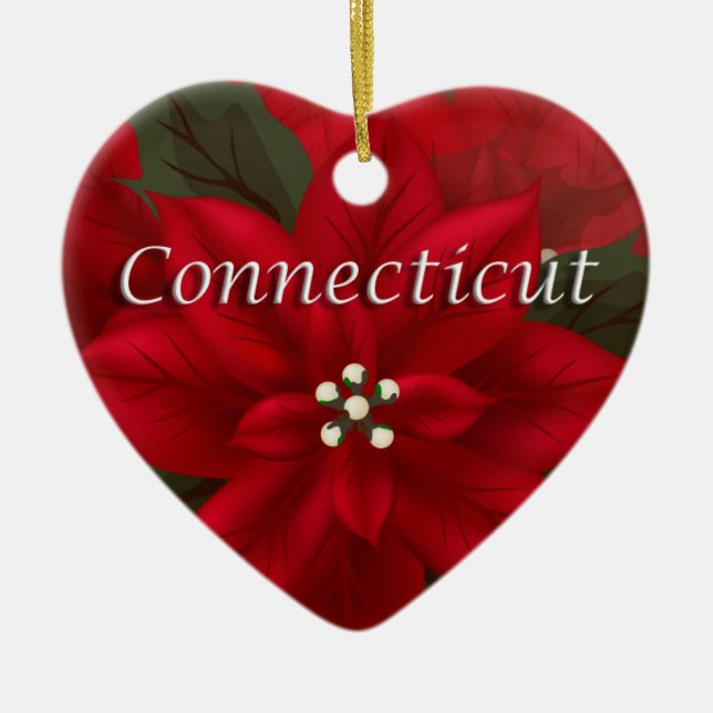 Ornement cardiaque de la lignée rouge du Connectic (Devant)