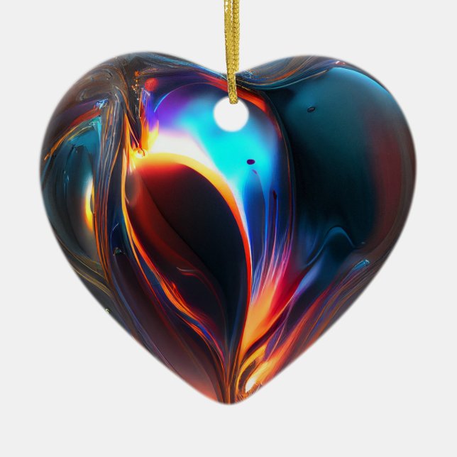 Ornement cardiaque multicolore (Devant)