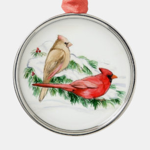 Ornement cardinal d'art d'oiseau de couples