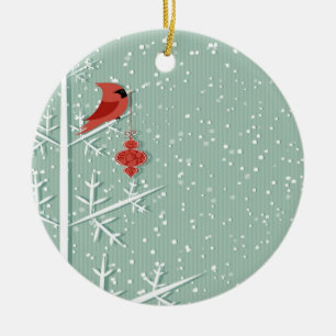 Ornement cardinal rouge