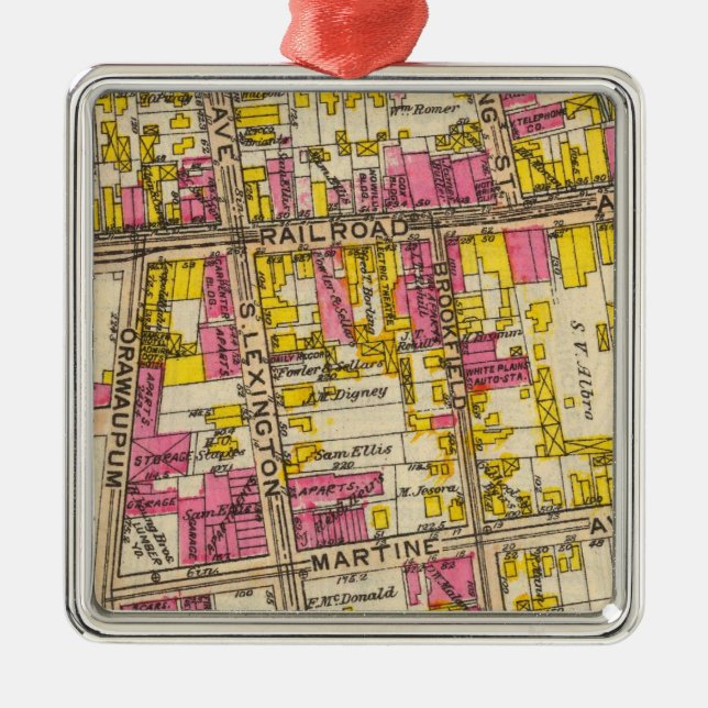 Ornement Carré Argenté 1 White Plains (Devant)