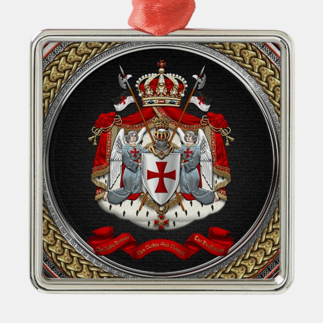 Ornement Carré Argenté [200] Templar Coat of Arms (Devant)