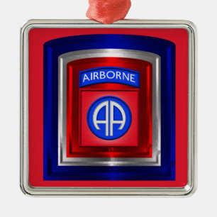 Ornement Carré Argenté 82e division aéroportée Noël
