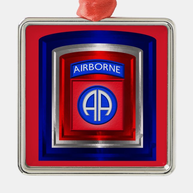 Ornement Carré Argenté 82e division aéroportée Noël (Devant)