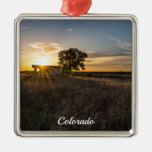 Ornement Carré Argenté Abandon de l'ornement Sunset Premium Colorado Shed