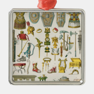 Ornement Carré Argenté Accessoires romains