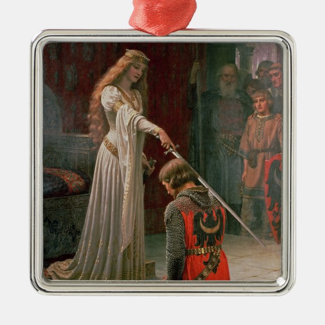 Ornement Carré Argenté Accolade (par Edmond Blair Leighton) (Devant)