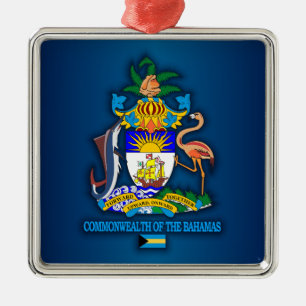 Ornement Carré Argenté Accord du Commonwealth des Bahamas