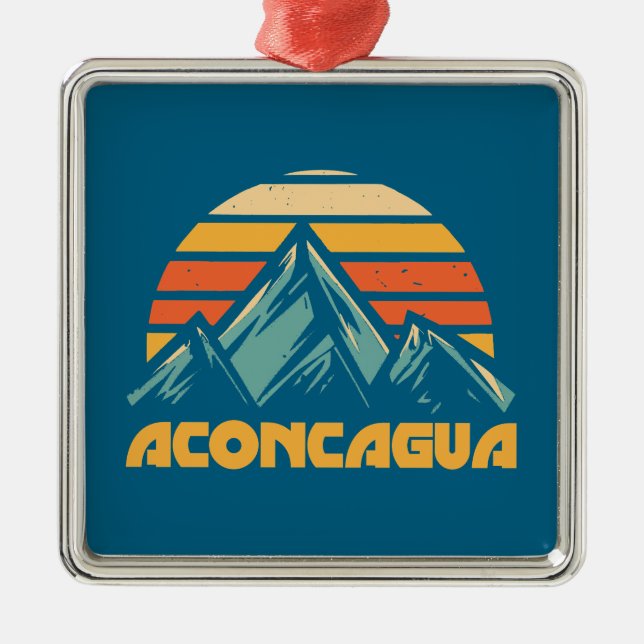Ornement Carré Argenté Aconcagua Retro Turquoise (Devant)