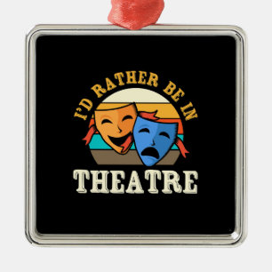Ornement Carré Argenté Acteur Préférerait Être Dans Le Théâtre