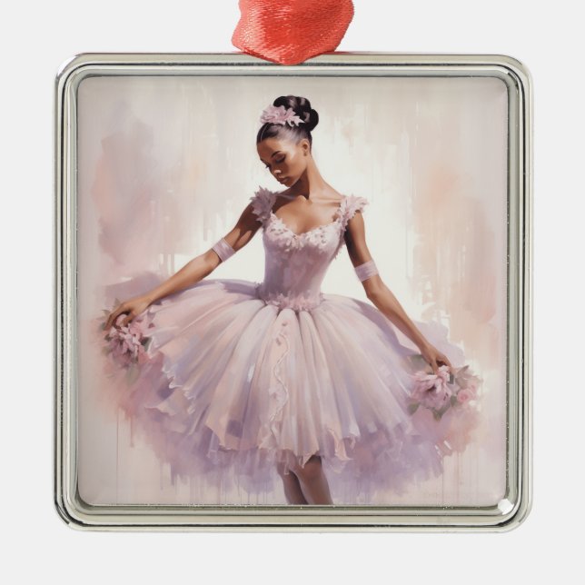 Ornement Carré Argenté Africain Américain Sugar Plum Fée Purple Tutu (Devant)