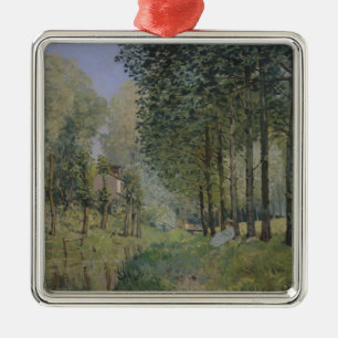 Ornement Carré Argenté Alfred Sisley le repos par le courant