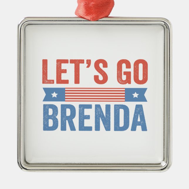 Ornement Carré Argenté Allons à Brenda Kamala Election 2024 (Devant)