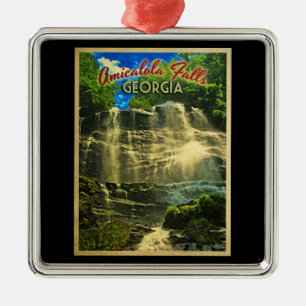 Ornement Carré Argenté Amicalola tombe la Géorgie