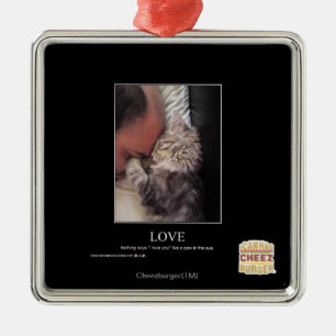 Ornement Carré Argenté Amour