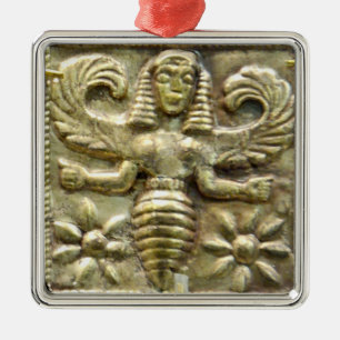 ORNEMENT CARRÉ ARGENTÉ ANTIQUE GRECQUE HONEY BEE GODDESS