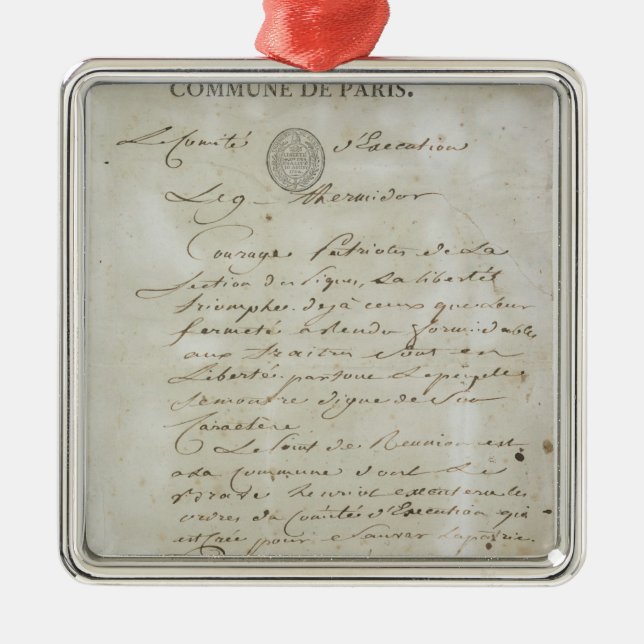 Ornement Carré Argenté Appel de Maximilien de Robespierre (Devant)