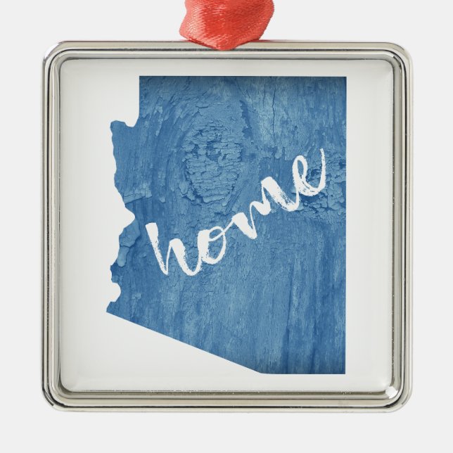 Ornement Carré Argenté Arizona Home Wood Grain (Devant)