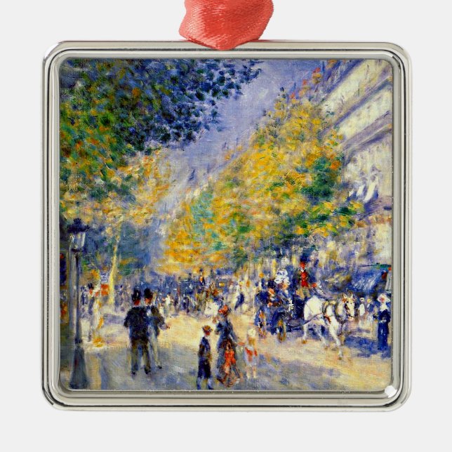 Ornement Carré Argenté Art Renoir : La peinture des Grands Boulevards (Devant)