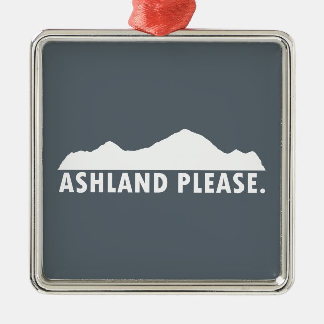 Ornement Carré Argenté Ashland Oregon S'Il Vous Plaît (Devant)