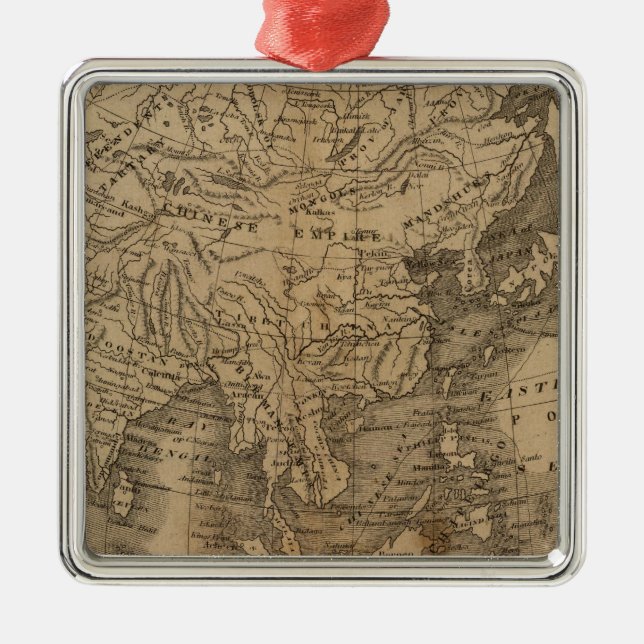 Ornement Carré Argenté Asie (Devant)