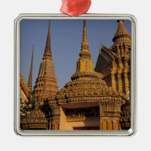 Ornement Carré Argenté Asie, Thaïlande, Bangkok, Wat Po, le plus ancien
