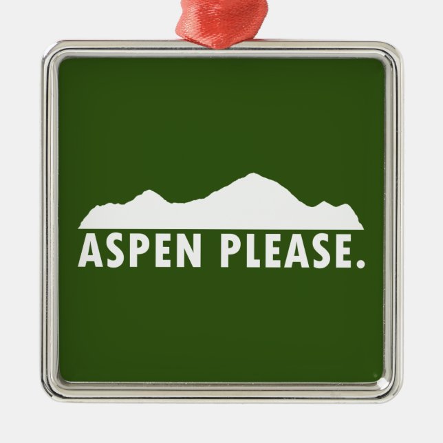 Ornement Carré Argenté Aspen S'Il Vous Plaît (Devant)