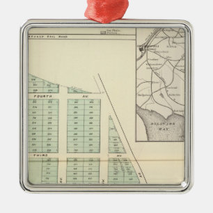 Ornement Carré Argenté Association de terre de Brighton, lac contigu