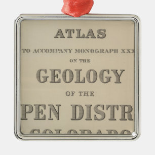 Ornement Carré Argenté Atlas de page titre à la géologie