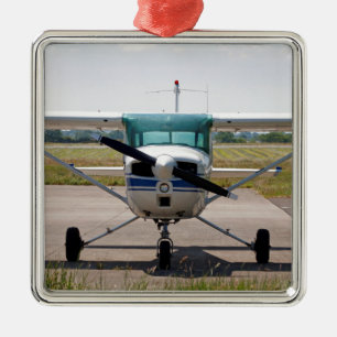 Ornement Carré Argenté Avion léger Cessna