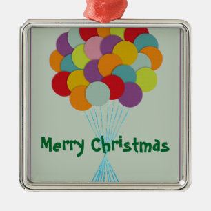 Ornement Carré Argenté Ballons