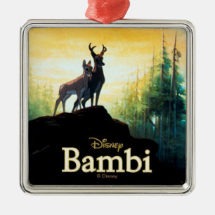 Ornement Carré Argenté Bambi & Faline sur Cliff