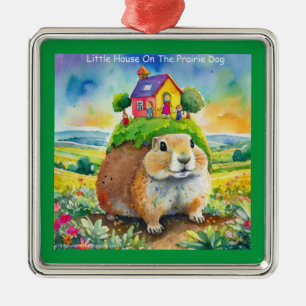 Ornement Carré Argenté Bande dessinée de Rick London Prairie Dog Life 