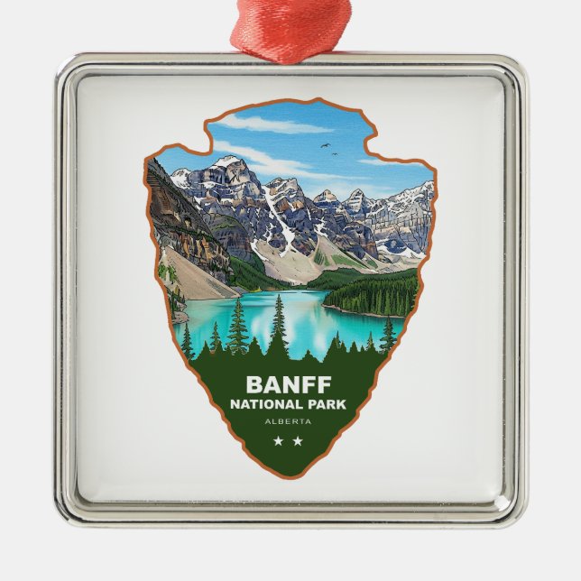 Ornement Carré Argenté Banff National Park Alberta Arrowhead (Devant)