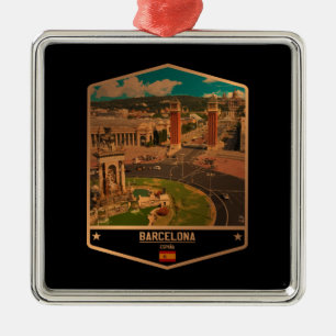 Ornement Carré Argenté Barcelone