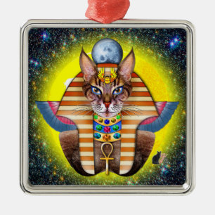 Ornement Carré Argenté Bastet
