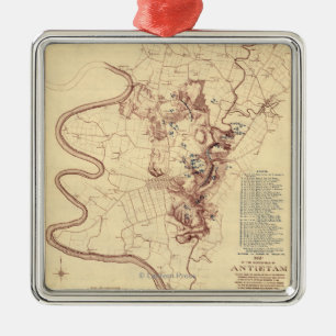 Ornement Carré Argenté Bataille d'Antietam - carte panoramique 5 de