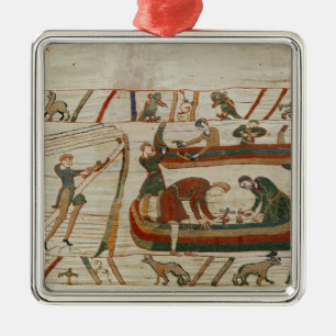 Ornement Carré Argenté Bateaux de construction sous les ordres du duc