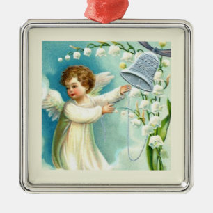Ornement Carré Argenté bébé