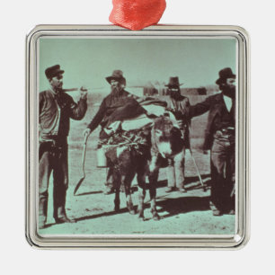 Ornement Carré Argenté Bêcheurs d'or nord-américains, c.1849 (photo de