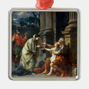 Ornement Carré Argenté Belisarius priant pour l'aumône, 1781