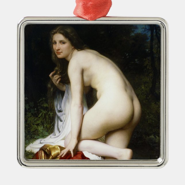 Ornement Carré Argenté Belle Bête Femelle (par Bouguereau) (Devant)