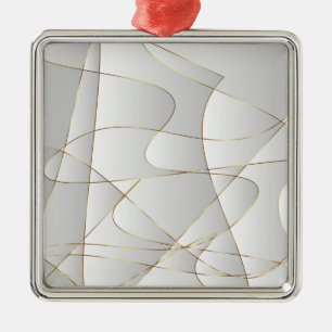 Ornement Carré Argenté Belles lignes d'or