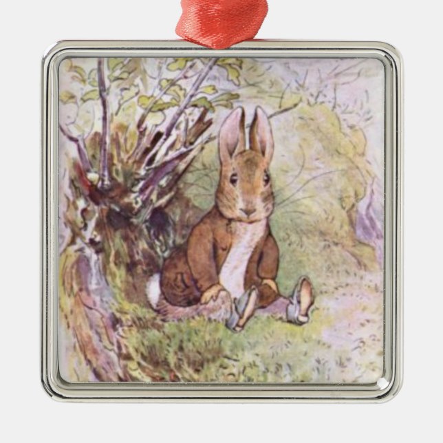 Ornement Carré Argenté Benjamin Bunny (par Beatrix Potter) (Devant)