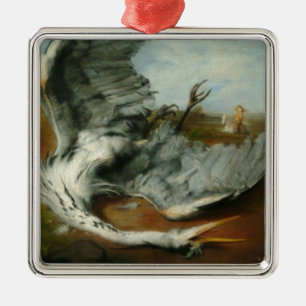 Ornement Carré Argenté Blessé Heron (par George Frederick Watts)