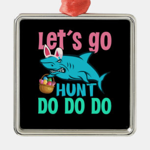 Ornement Carré Argenté Blue Bunny Oreilles requin Chasse aux oeufs de Pâq