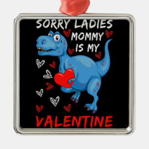 Ornement Carré Argenté Blue Dinosaur Désolé Mesdames maman est ma Saint V