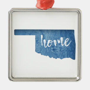 Ornement Carré Argenté Bois d'Oklahoma à la maison