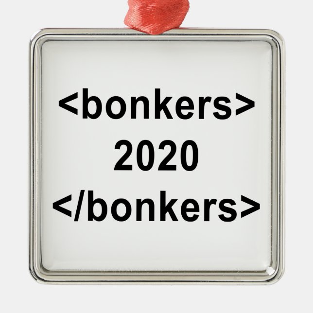 Ornement Carré Argenté Bonkers 2020 (Devant)
